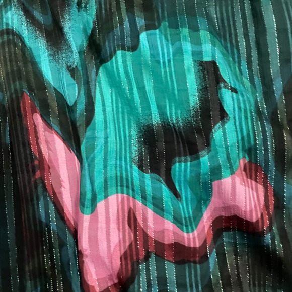 Nine West Ruffle Sleeve Blouson Mini Dress Women Medium Green Whimsigoth Shimmer - Picture 10 of 15